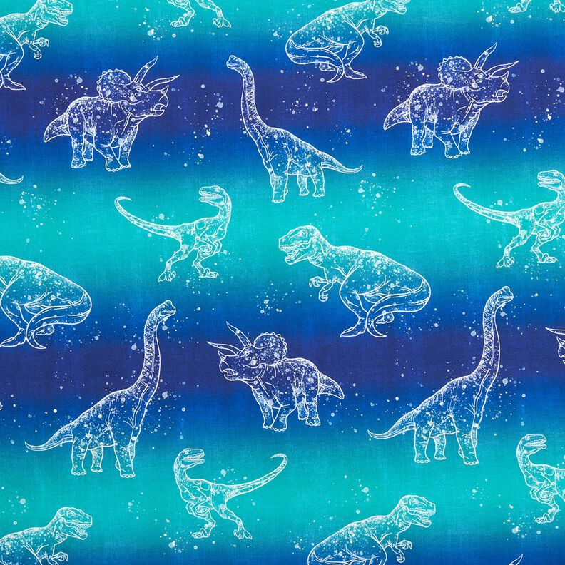 Cotton Jersey Dinosaur outlines | Glitzerpüppi – blue lilac/peppermint,  image number 1