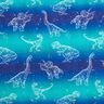 Cotton Jersey Dinosaur outlines | Glitzerpüppi – blue lilac/peppermint,  thumbnail number 1