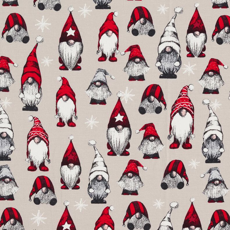 French Terry Christmas elves – light taupe, image number 1