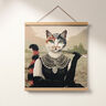Panel Tapestry Fabric elegant cat – dark beige/black,  thumbnail number 7