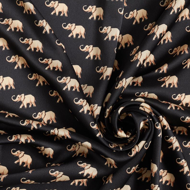 Elephants blouse fabric – black,  image number 3