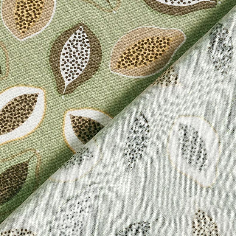 viscose fabric Papayas – reed/taupe,  image number 4