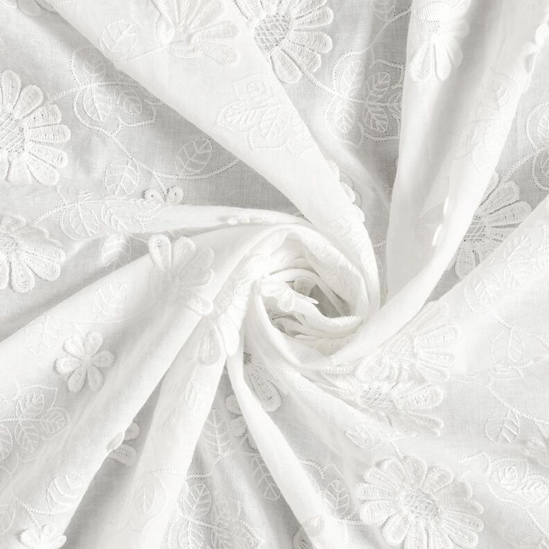 Fine Cotton Batiste 3D daisies – white,  image number 4