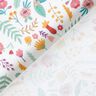 Cotton fabric PercaleSmall flowers and leaves – pink/yellow,  thumbnail number 4