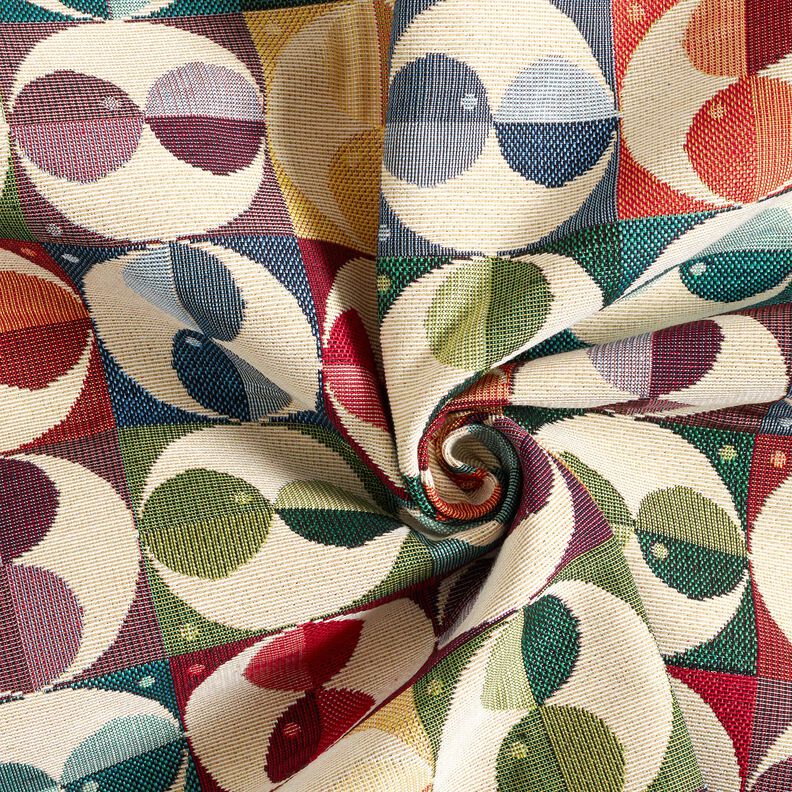 Decor Fabric Tapestry Fabric circles and squares – light beige/blue, image number 3