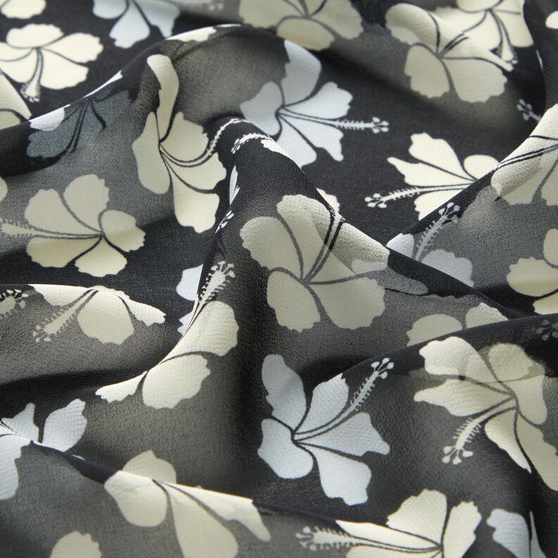 Chiffon Hibiscus Flowers – black/white,  image number 2