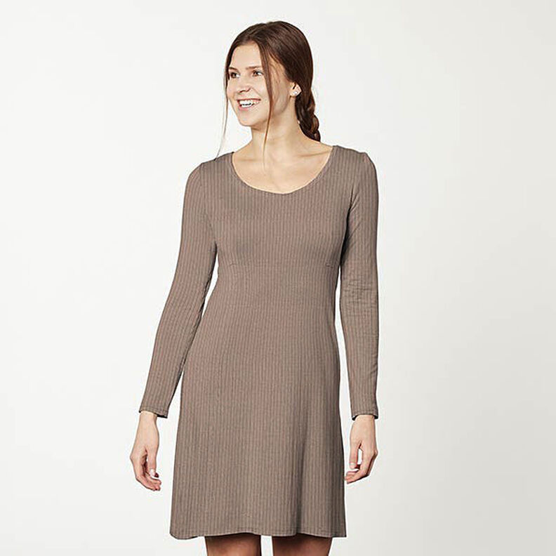 Plain ribbed jersey – medium brown,  image number 10