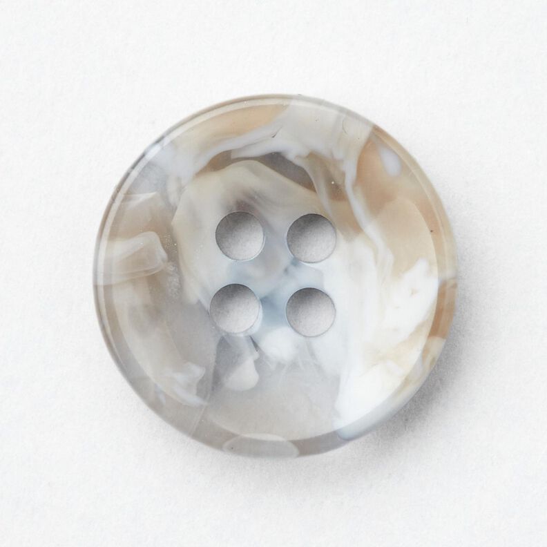 4-hole button marbled [Ø 15 mm] – baby blue/beige,  image number 1