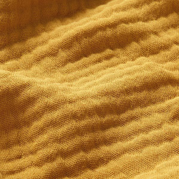 GOTS Triple-Layer Cotton Muslin – curry yellow,  image number 3