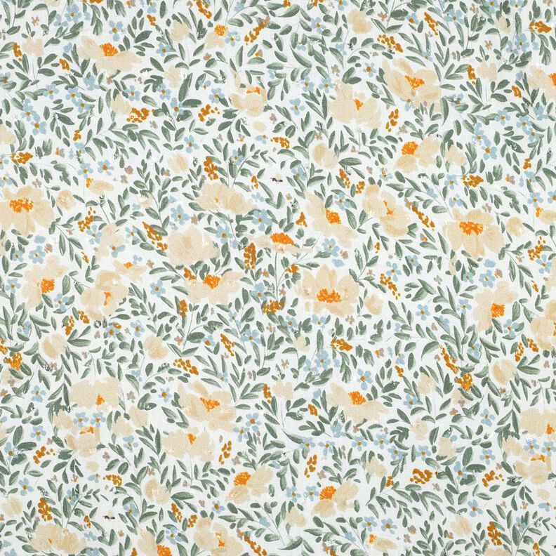 Viscose Voile Dobby Spring Meadow Digital Print – white/light beige,  image number 1