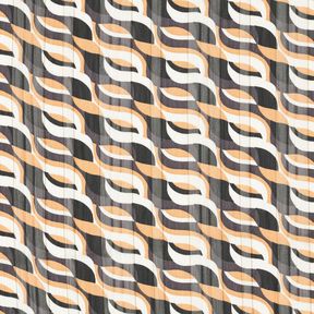 Chiffon Waves and burnout stripes with Glitter – beige/white, 