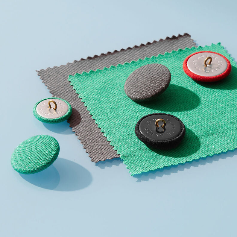 Covered button, Viscose Jersey Medium – grass green,  image number 2