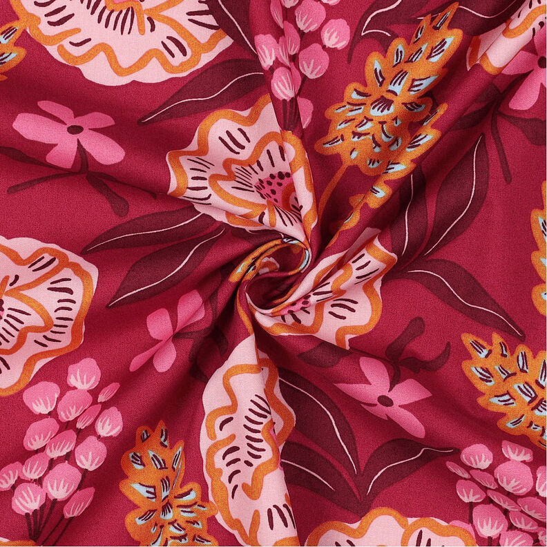 Cotton Poplin Fresh Flowers | Nerida Hansen – burgundy,  image number 4