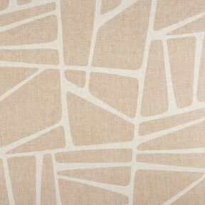 Curtain Fabric Linen Blend Shapes  – chestnut/natural, 