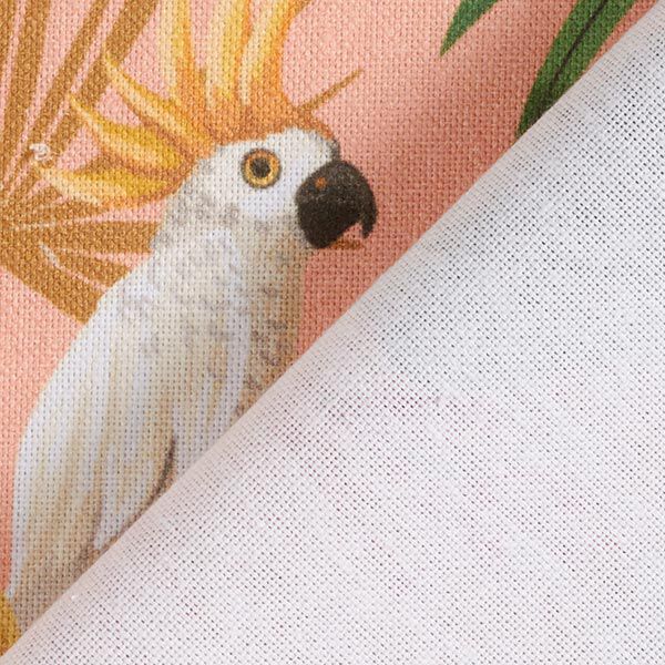 Decorative fabric, half Panama parrots, recycled – coral,  image number 4