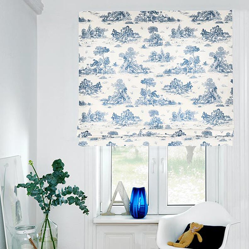 Decor Fabric Half Panama Shepherd – denim blue/offwhite,  image number 7