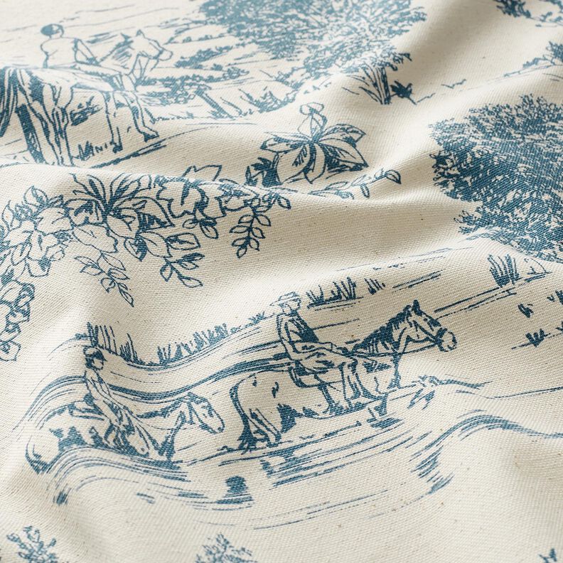 Decor Fabric Panama Riding – denim blue/natural,  image number 2