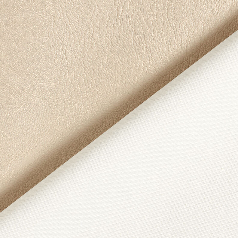 Stretch imitation leather plain – beige,  image number 3
