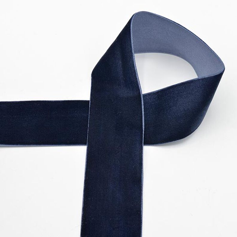Velvet ribbon [36 mm] – navy blue,  image number 1
