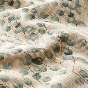 Decorative half Panama fabric Mini eucalyptus – reed/natural, 