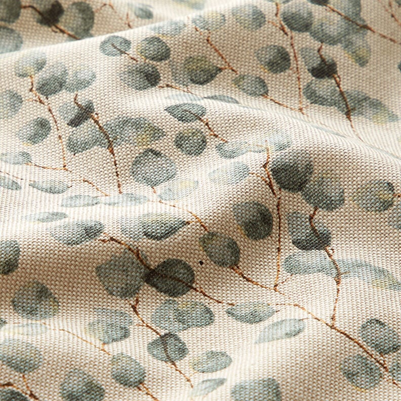 Decorative half Panama fabric Mini eucalyptus – reed/natural,  image number 2
