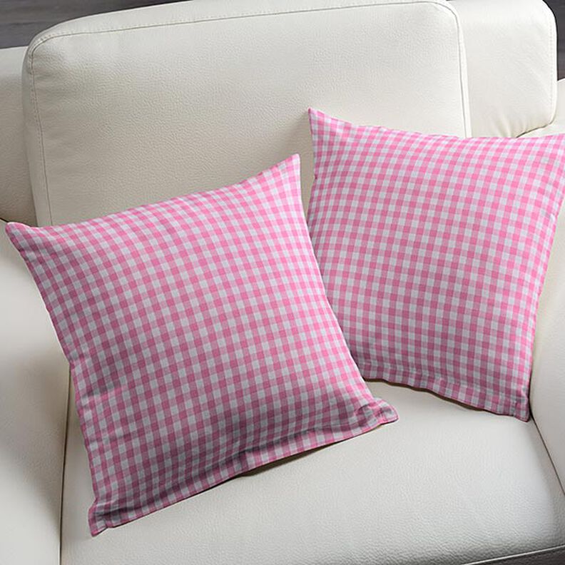 Cotton Vichy check 1 cm – pink/white,  image number 4