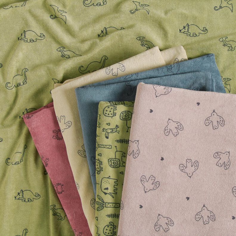 terry cloth jersey little birds – almond,  image number 5