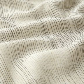 Curtain Fabric Linen Blend Irregular Stripes  – grey/natural, 