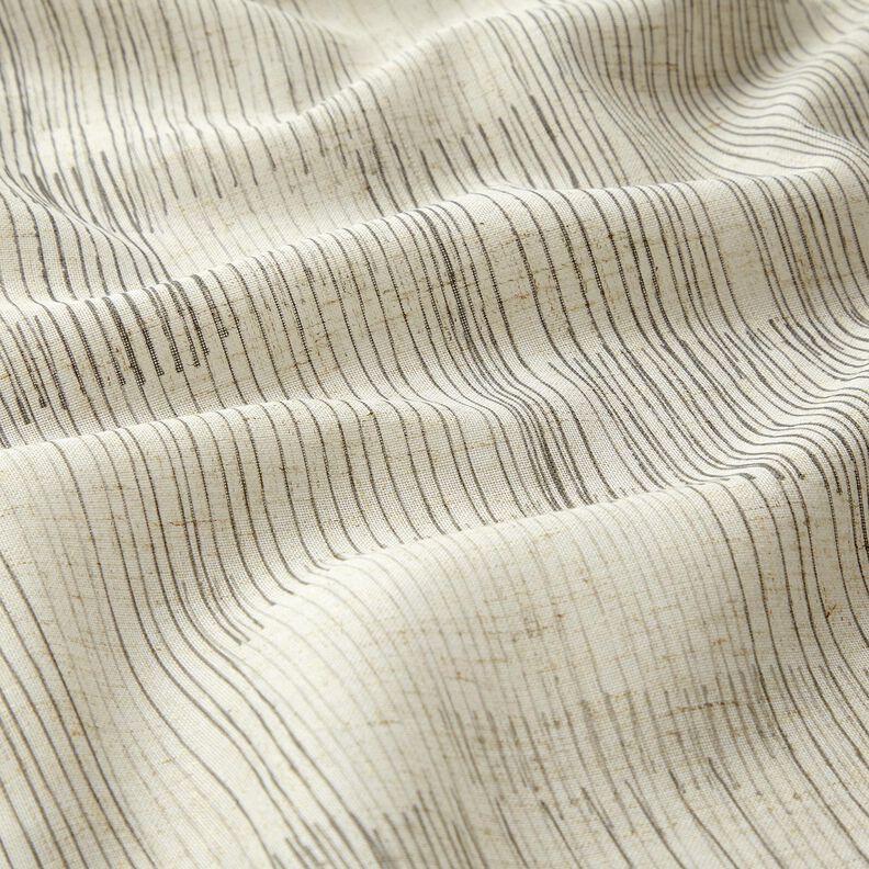 Curtain Fabric Linen Blend Irregular Stripes – grey/natural, image number 2