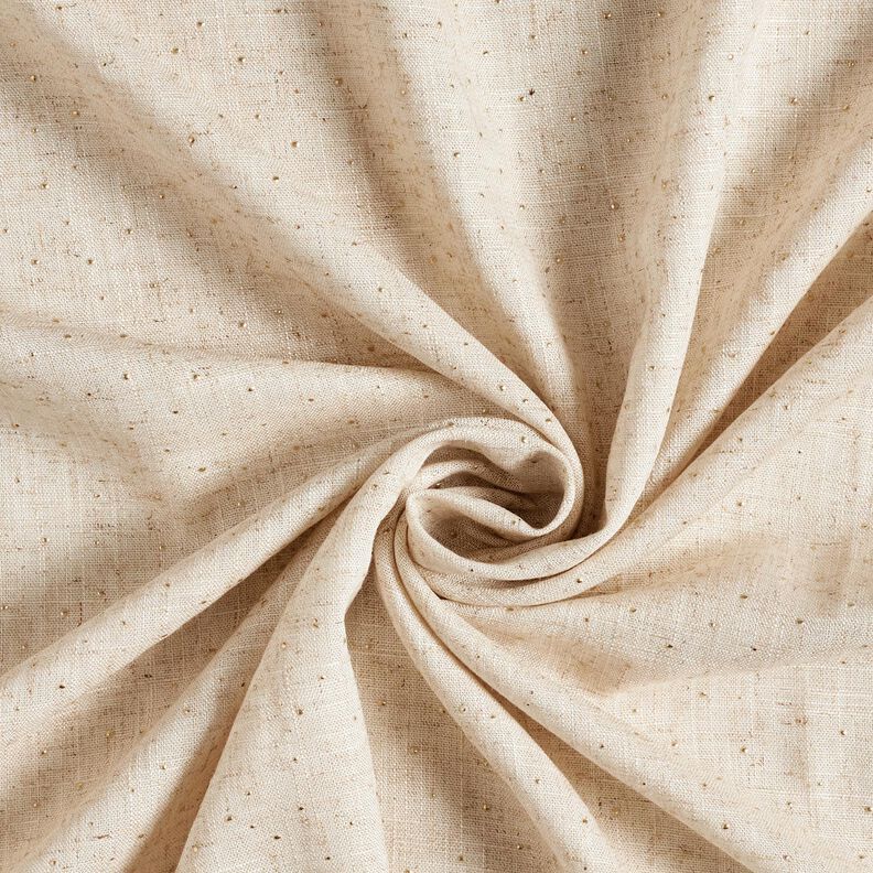 Viscose Linen Blend Glitter Dots – almond/metallic gold,  image number 3
