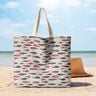 Decor Fabric Half Panama abstract school of fish – berry/natural,  thumbnail number 9