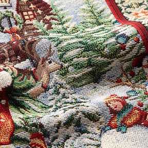 Panel Tapestry Fabric Christmas visit – carmine, 