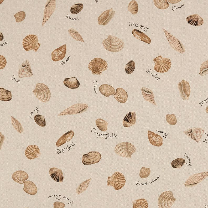Decor Fabric Half Panama shell names – natural/chestnut,  image number 1