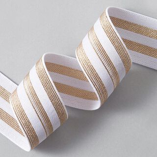 Striped Elastic [40 mm] – white/gold, 