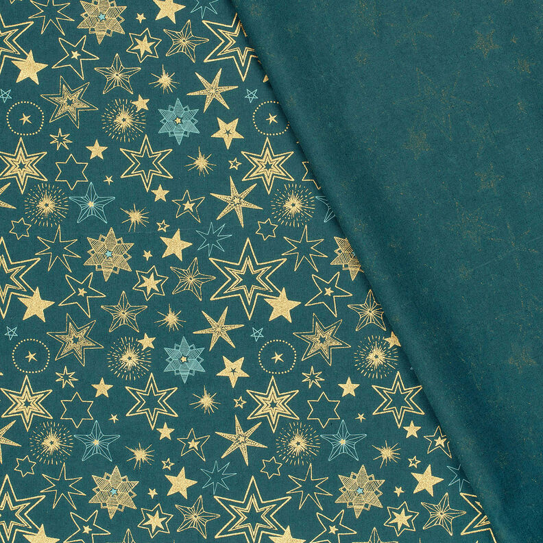 Cotton Poplin Large Stars – blue spruce/gold, image number 4