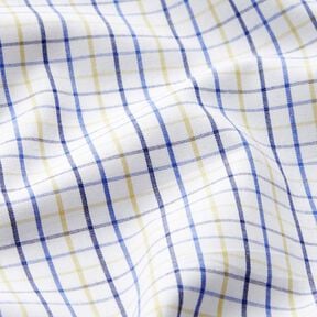 Cotton fabric grid check – white/blue, 