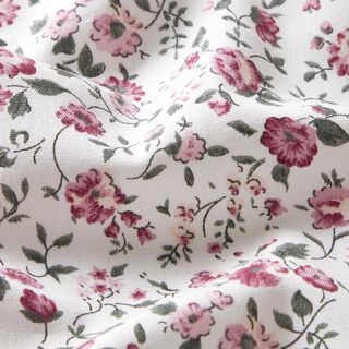 Delicate roses cotton poplin – white/hollyhock, 
