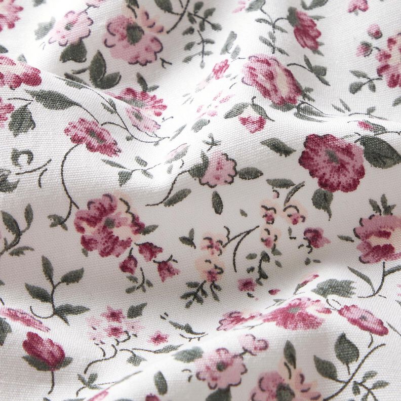 Delicate roses cotton poplin – white/hollyhock,  image number 2