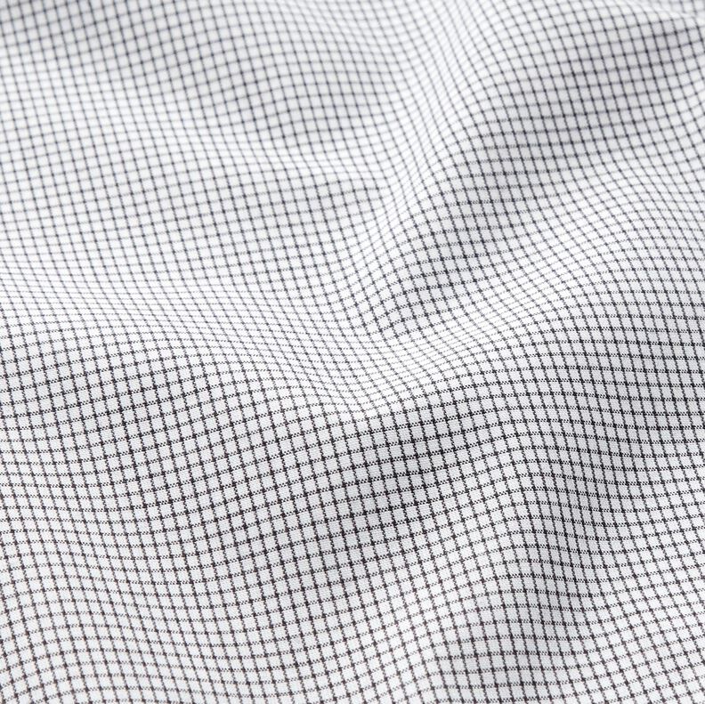 Shirt fabric fine grid check – black/white,  image number 2