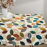 Decor Fabric Panama dotted leaves – offwhite/petrol,  thumbnail number 7