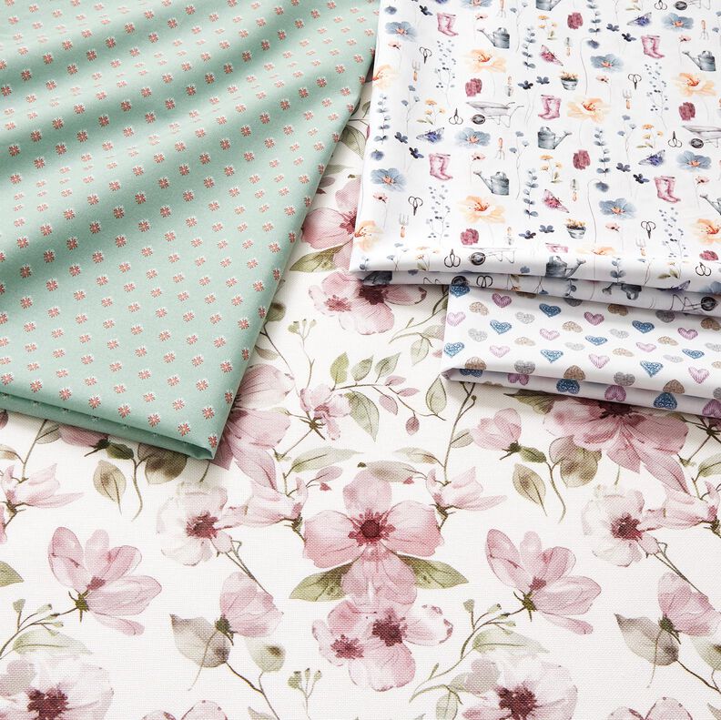 Cotton Poplin Mini spikes – pale mint/dark dusky pink,  image number 5