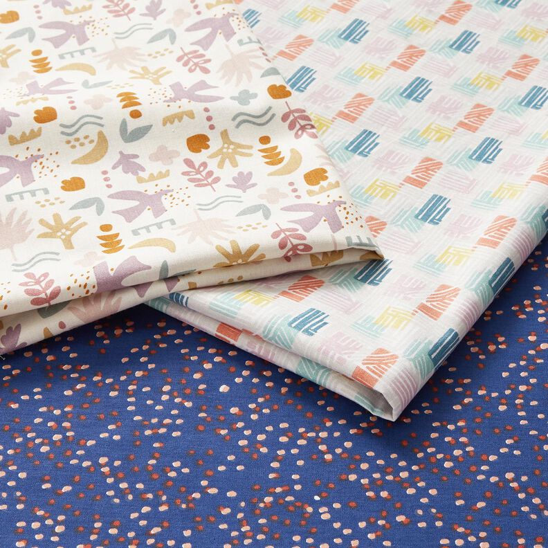 Cotton Cretonne abstract birds – offwhite/pastel violet, image number 5