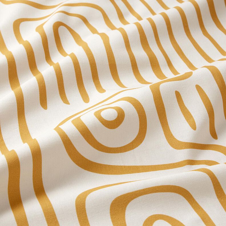 Decor Fabric Half Panama abstract striped pattern – mustard/natural, image number 2