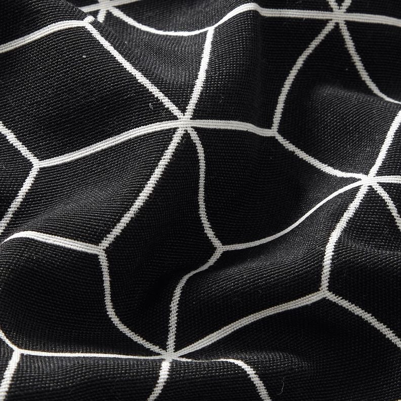 Decor Fabric Jacquard modern cubes – black/ivory,  image number 2