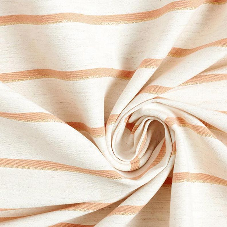 Lurex Stripes Linen Look Fabric – apricot,  image number 3