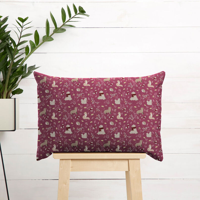 Organic Cotton Poplin autumn forest animals – purple, image number 7