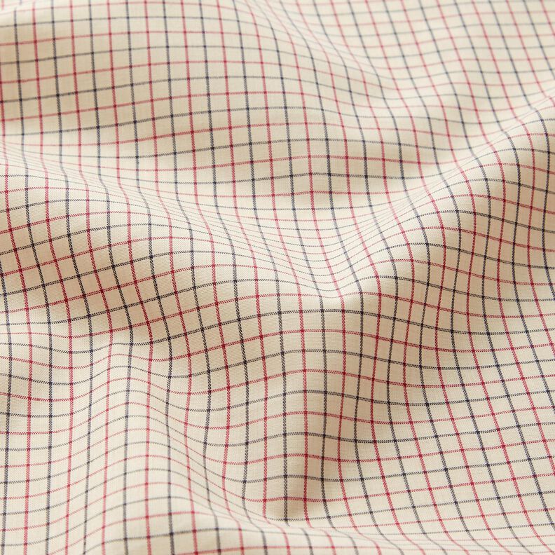 Shirt fabric fine check – beige/navy blue, image number 2