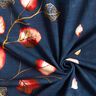 French terry Border Fabric autumn leaves | Glitzerpüppi – navy blue/peach orange,  thumbnail number 3