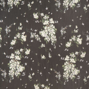 Chiffon glittering pinstripe batik look – black/white, 
