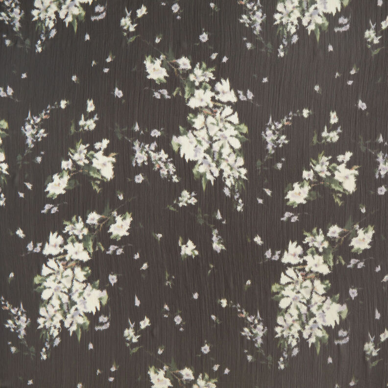 Chiffon glittering pinstripe batik look – black/white, image number 1